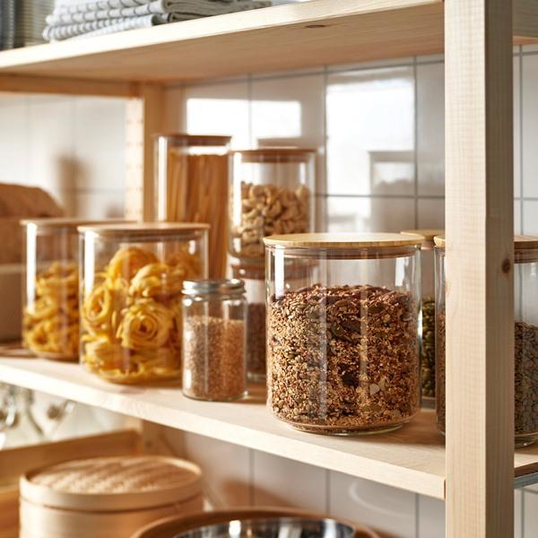[IKEA/イケア/通販]EKLATANT エクラタントふた付き容器, クリアガラス/竹,2.3 l[A](10608757) |  | 03