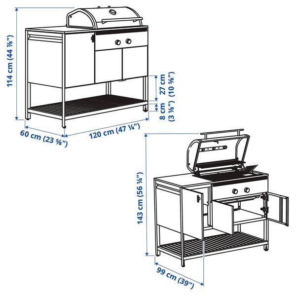 [IKEA/イケア/通販]BATSKAR ボートシェール炭火焼きバーベキューグリル, 屋外用/ダークグレー,120x60 cm[K](10623239) |  | 05