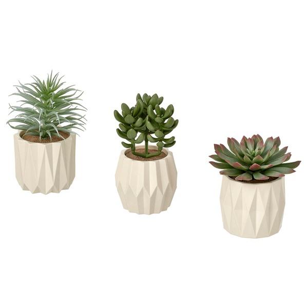 [IKEA/イケア/通販]FEJKA フェイカ人工観葉植物3点セット, 室内/屋外用 多肉植物[A](10630065) | 
