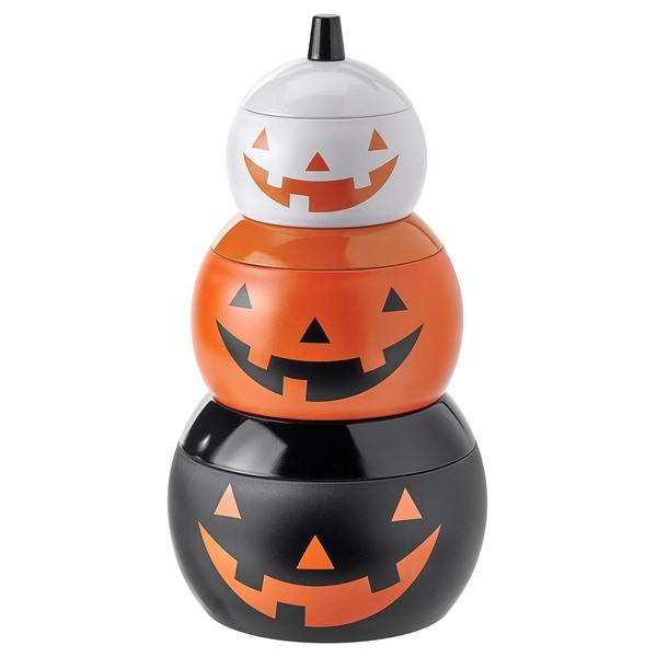 [IKEA/イケア/通販]KUSTFYR クストフィール缶 ふた付き 3点セット, カボチャ形 ミックスカラー[A](10632936) | 