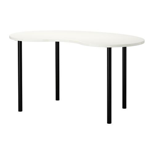 IKEA/イケア HISSMON/ADILS テーブル, カシューナッツ型 ホワイト, ブラック | 