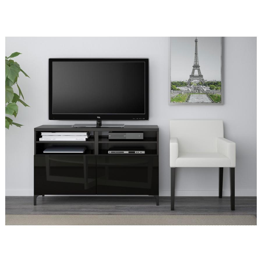 [IKEA/イケア/通販]BESTA ベストー テレビ台 扉付き, ブラックブラウン/セルスヴィーケン/ナンナルプ ハイグロス/ブラック, 120x42x74 cm[12](19186319) |  | 01