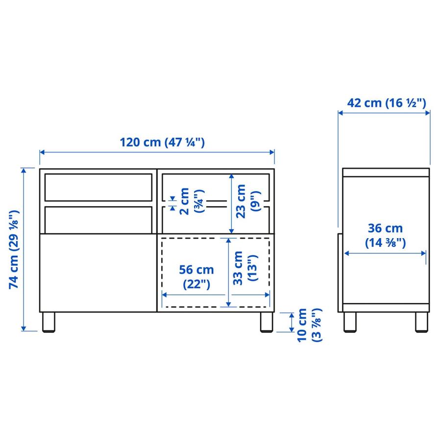 [IKEA/イケア/通販]BESTA ベストー テレビ台 扉付き, ブラックブラウン/セルスヴィーケン/ナンナルプ ハイグロス/ブラック, 120x42x74 cm[12](19186319) |  | 06
