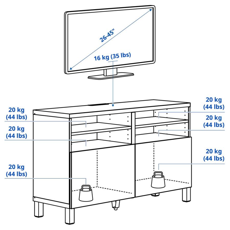 [IKEA/イケア/通販]BESTA ベストー テレビ台 扉付き, ブラックブラウン/セルスヴィーケン/ナンナルプ ハイグロス/ブラック, 120x42x74 cm[12](19186319) |  | 07