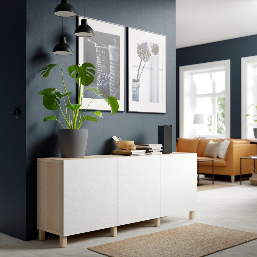 【IKEA/イケア/通販】BESTA ベストー 収納コンビネーション 扉付, ホワイトステインオーク調/ラクスヴィーケン/ストゥッバルプ ホワイト,…[18](19187489) |  | 02