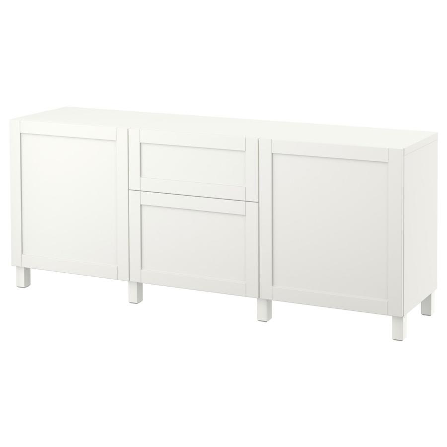 [IKEA/イケア/通販]BESTA ベストー 収納コンビネーション 引き出し付, ホワイト/ハンヴィーケン/ストゥッバルプ ホワイト, 180x42x74 cm[14](19282165) | 