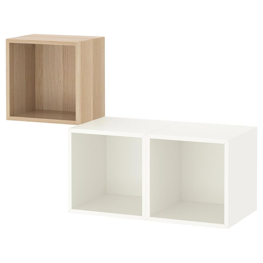 [IKEA/イケア/通販]EKET エーケト 壁取り付け式キャビネットコンビネーション, ホワイトステインオーク調/ホワイト, 105x35x70 cm[6](19286352) | 