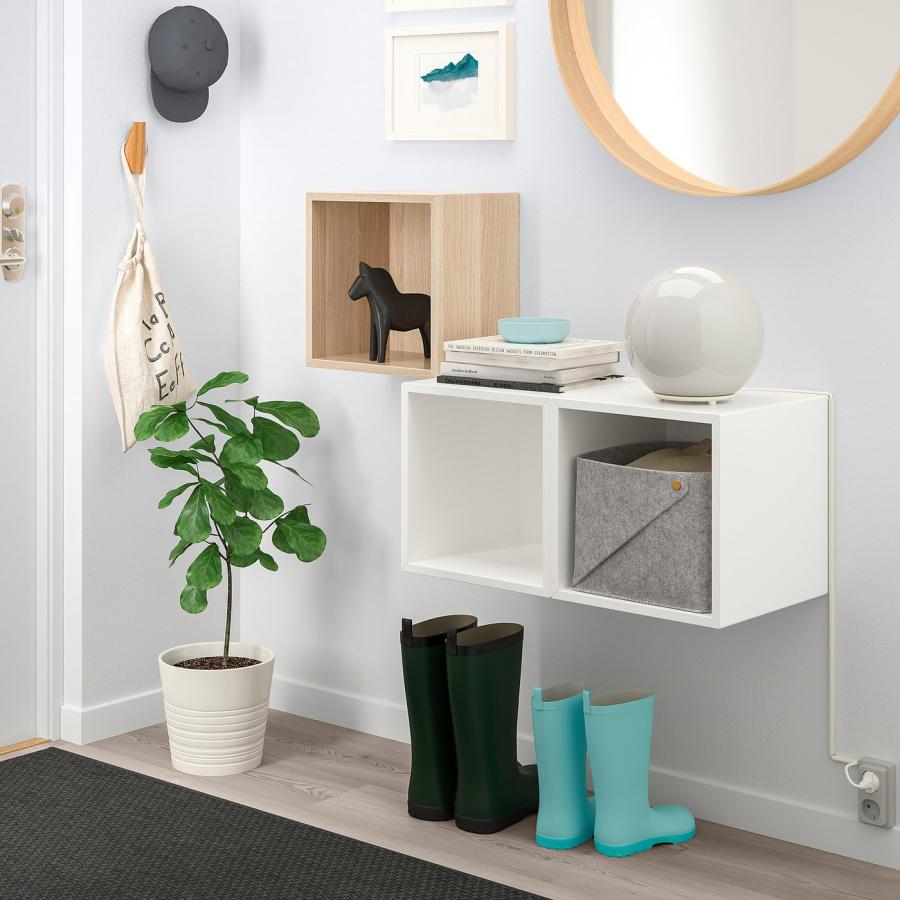 [IKEA/イケア/通販]EKET エーケト 壁取り付け式キャビネットコンビネーション, ホワイトステインオーク調/ホワイト, 105x35x70 cm[6](19286352) |  | 02