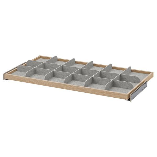 [IKEA/イケア/通販]KOMPLEMENT コムプレメント引き出し式トレイ 仕切り付き, ホワイトステインオーク調/ライトグレー,100x58 cm[3](19332014) | 