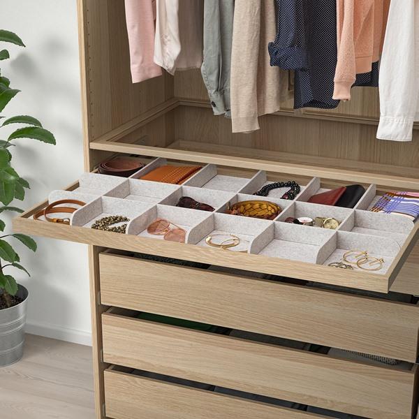 [IKEA/イケア/通販]KOMPLEMENT コムプレメント引き出し式トレイ 仕切り付き, ホワイトステインオーク調/ライトグレー,100x58 cm[3](19332014) |  | 02