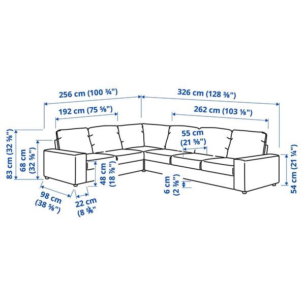 [IKEA/イケア/通販]VIMLE ヴィムレ コーナーソファ、5人掛け, ワイドアームレスト付き/グンナレド ミディアムグレー[10](19401804) |  | 06