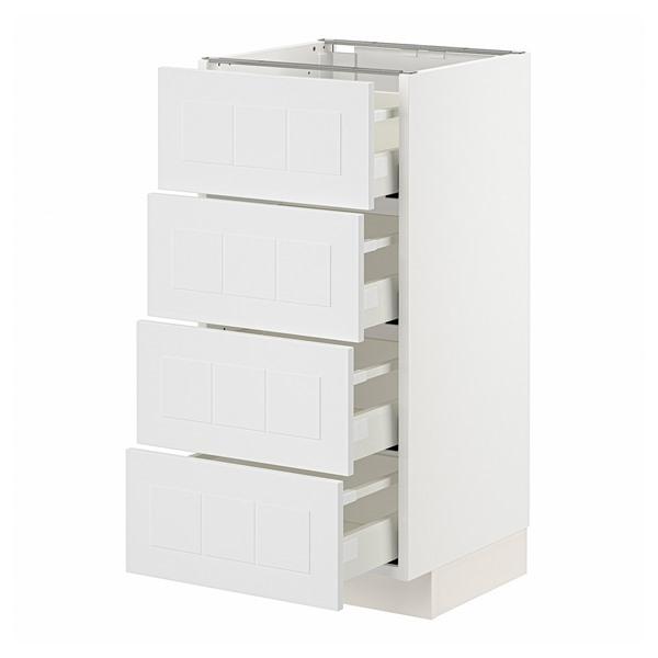 [IKEA/イケア/通販]METOD メトード / MAXIMERA マキシメーラベースキャビネット 引き出し4個付き, ホワイト/ステーンスンド ホワイト,40x41x80 cm[3](19410243) | 