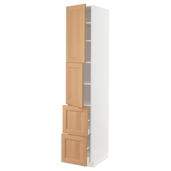 [IKEA/イケア/通販]METOD メトード / MAXIMERA マキシメーラハイキャビネット 扉2枚+引き出し2段付き, ホワイト/ヴェードハムン オーク,40x60x220 cm[7](1943865 | 