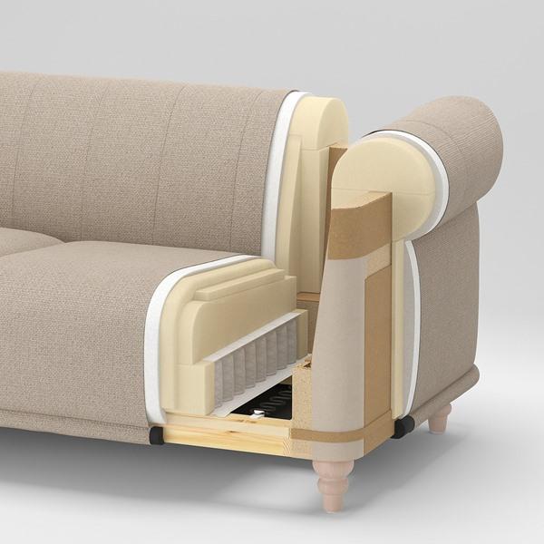 [IKEA/イケア/通販]VISKAFORS ヴィスカフォルス 3人掛けソファ, レイデ ライトベージュ/バーチ[3](19443333) |  | 08