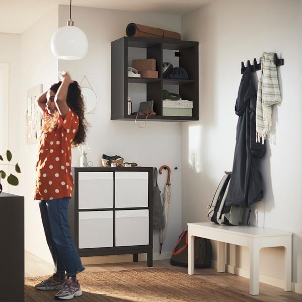 【IKEA/イケア/通販】KALLAX カラックス シェルフユニット 下部フレーム付き, ブラックブラウン/ブラック,…[ED](19443922) |  | 01