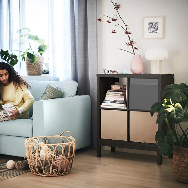 【IKEA/イケア/通販】KALLAX カラックス シェルフユニット 下部フレーム付き, ブラックブラウン/ブラック,…[ED](19443922) |  | 02