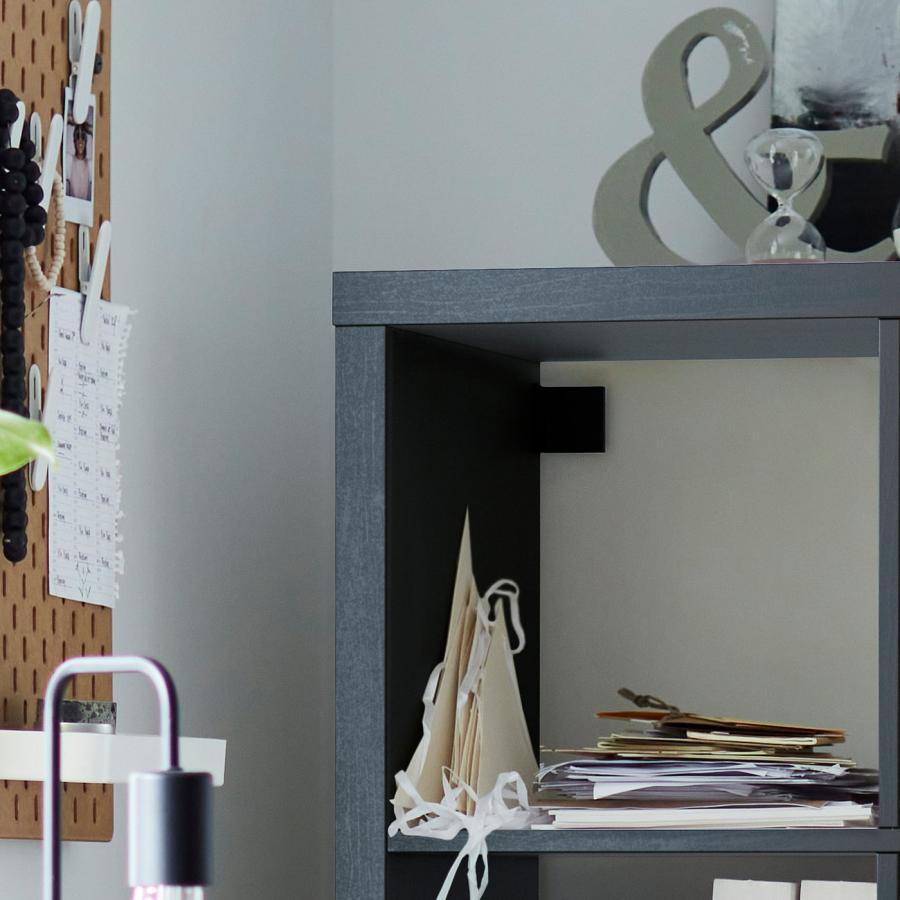 [IKEA/イケア/通販]KALLAX カラックス シェルフユニット 下部フレーム付き, ブラックブラウン/ホワイト, 77x164 cm[ID](19443955)の画像