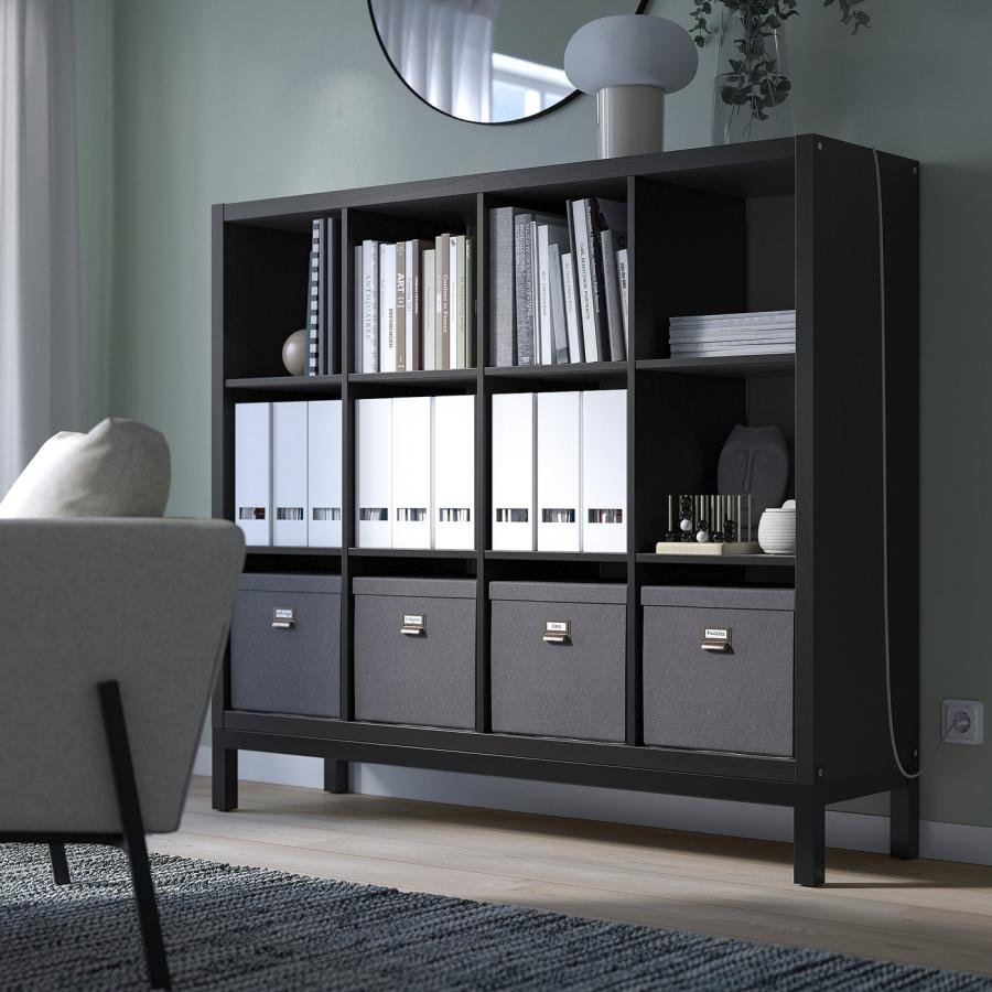 [IKEA/イケア/通販]KALLAX カラックス シェルフユニット 下部フレーム付き, ブラックブラウン/ブラック, 147x129 cm[3](19475809) |  | 01