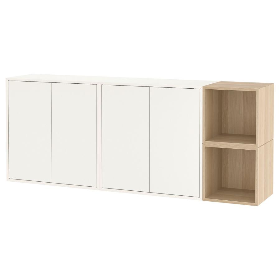[IKEA/イケア/通販]EKET エーケト 壁取り付け式キャビネットコンビネーション, ホワイト/ホワイトステインオーク調, 175x35x70 cm[8](19494285) | 