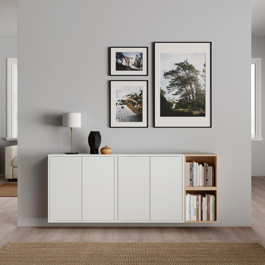 [IKEA/イケア/通販]EKET エーケト 壁取り付け式キャビネットコンビネーション, ホワイト/ホワイトステインオーク調, 175x35x70 cm[8](19494285) |  | 01