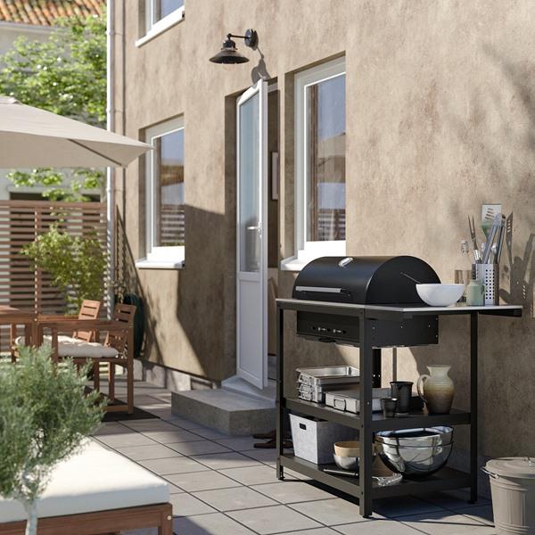 [IKEA/イケア/通販]GRILLSKAR グリルシェール炭火焼きバーベキューグリル サイドテーブル付き, ステ……[ID](19504623) |  | 01