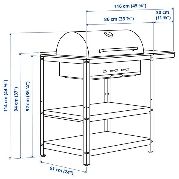 [IKEA/イケア/通販]GRILLSKAR グリルシェール炭火焼きバーベキューグリル サイドテーブル付き, ステ……[ID](19504623) |  | 06