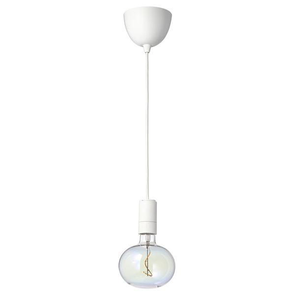 【IKEA/イケア/通販】SUNNEBY スンネビ / MOLNART モールナルト ペンダントランプ 電球付き, ホワイト/楕円形 マルチカラー…[AA](19505477) | 