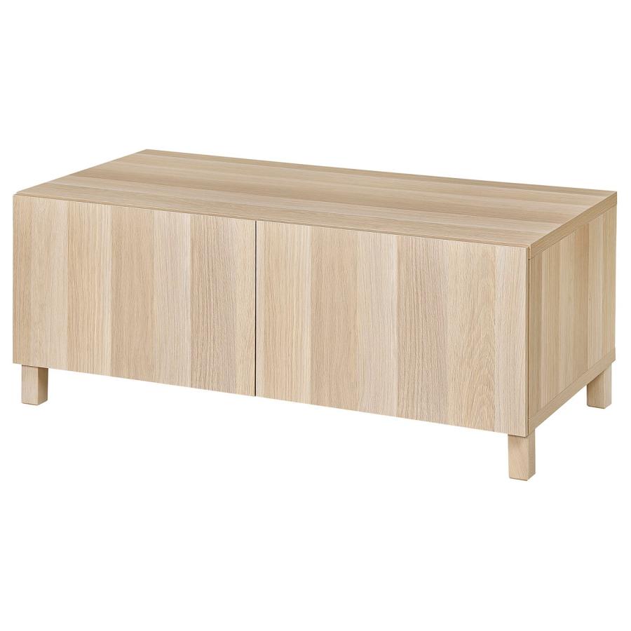 [IKEA/イケア/通販]BESTA ベストー コーヒーテーブル扉付, ホワイトステインオーク調/ラップヴィーケン/ストゥッバルプ ホワイトステインオーク調, 120x58 cm[11 | 