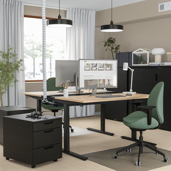 [IKEA/イケア/通販]MITTZON ミッツォーンデスク, オーク材突き板/ブラック,140x80 cm[3](19528129) |  | 01