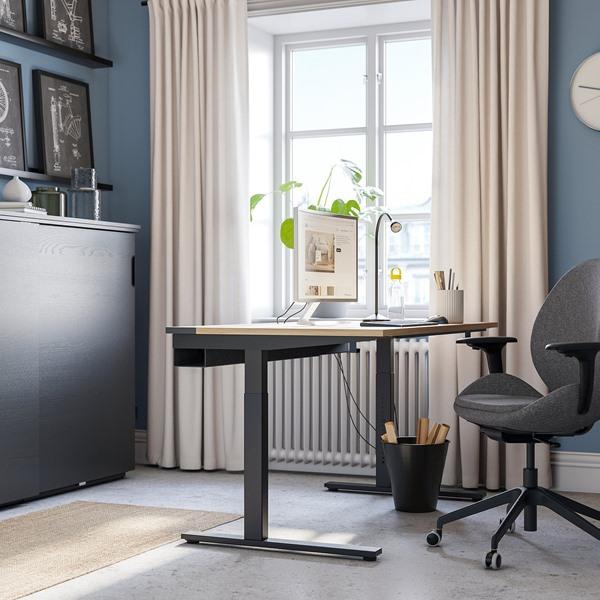 [IKEA/イケア/通販]MITTZON ミッツォーンデスク, オーク材突き板/ブラック,140x80 cm[3](19528129) |  | 02