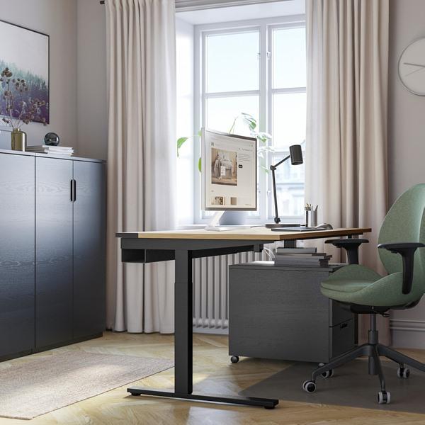 [IKEA/イケア/通販]MITTZON ミッツォーンデスク, オーク材突き板/ブラック,160x60 cm[3](19529077) |  | 02