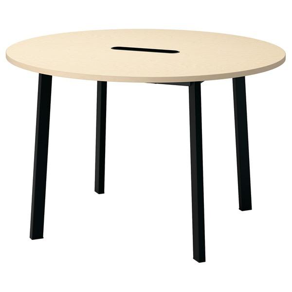 [IKEA/イケア/通販]MITTZON ミッツォーン会議用テーブル, 丸形 バーチ材突き板/ブラック,120x75 cm[ID](19530429) | 