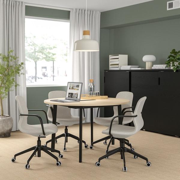 [IKEA/イケア/通販]MITTZON ミッツォーン会議用テーブル, 丸形 バーチ材突き板/ブラック,120x75 cm[ID](19530429) |  | 02