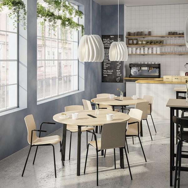 [IKEA/イケア/通販]MITTZON ミッツォーン会議用テーブル, 丸形 バーチ材突き板/ブラック,120x75 cm[ID](19530429) |  | 03