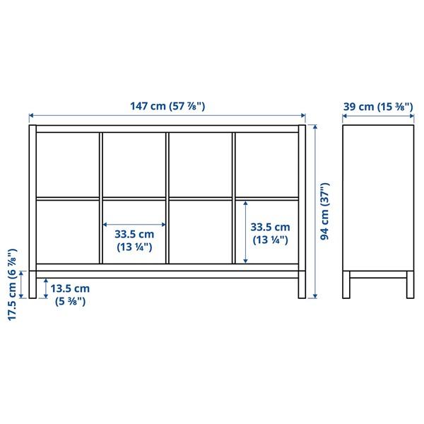 [IKEA/イケア/通販]KALLAX カラックス シェルフユニット 下部フレーム付き, 扉2枚/引き出し4段付き/ホワイト, 147x94 cm[6](19576002) |  | 01