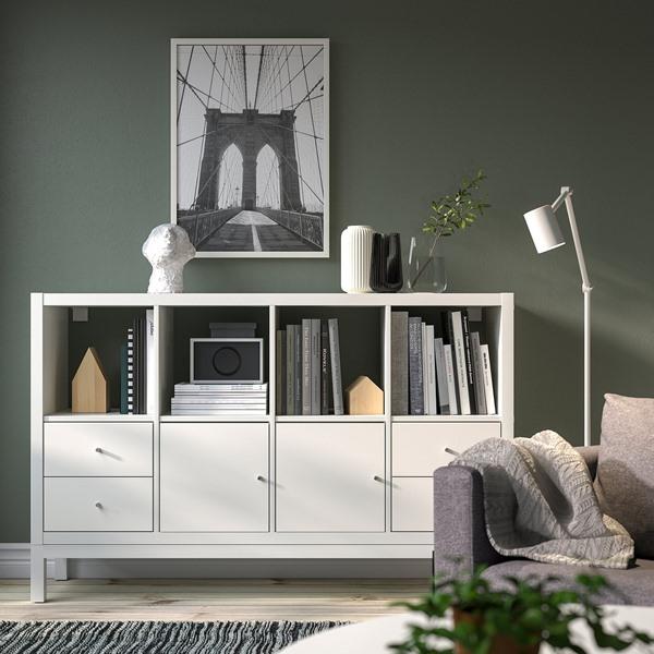 [IKEA/イケア/通販]KALLAX カラックス シェルフユニット 下部フレーム付き, 扉2枚/引き出し4段付き/ホワイト, 147x94 cm[6](19576002) |  | 02
