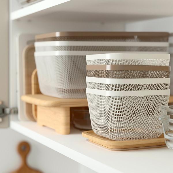 [IKEA/イケア/通販]IKEA 365+食品保存バスケット ふた付き, 長方形 メタル/ライトグレーブラウン 竹,3……[BA](19581503) |  | 03