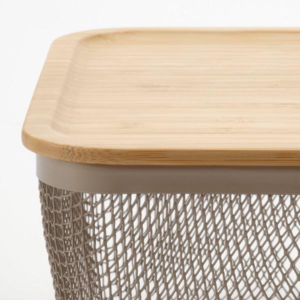 [IKEA/イケア/通販]IKEA 365+食品保存バスケット ふた付き, 長方形 メタル/ライトグレーブラウン 竹,3……[BA](19581503) |  | 04