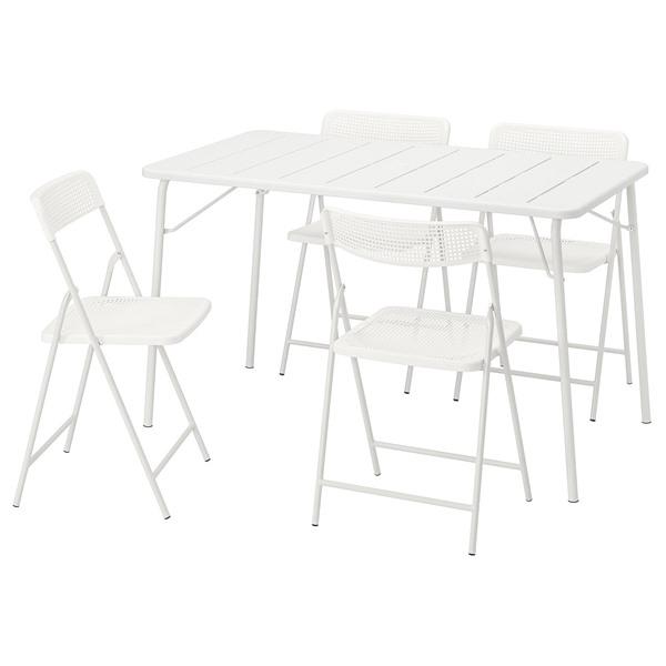 [IKEA/イケア/通販]TORPARO トルパローテーブル＋折りたたみチェア4 屋外用, ホワイト/ホワイト,130x74 cm[5](19582121) | 