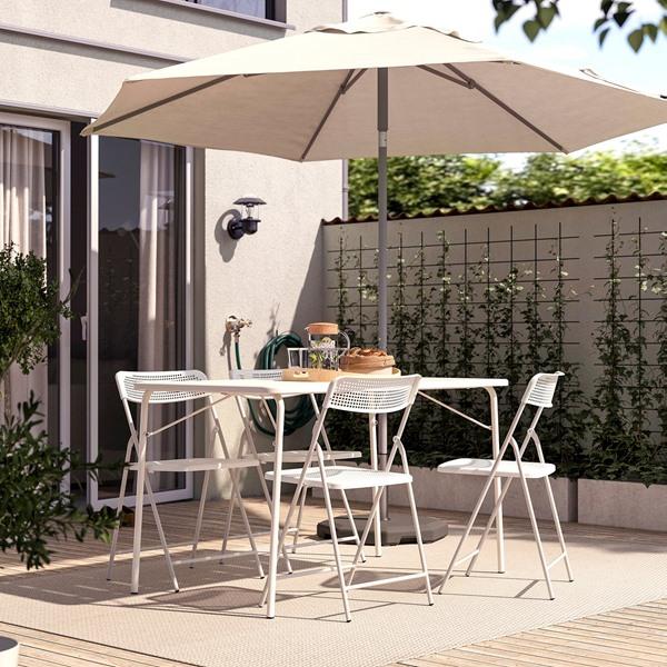 [IKEA/イケア/通販]TORPARO トルパローテーブル＋折りたたみチェア4 屋外用, ホワイト/ホワイト,130x74 cm[5](19582121) |  | 01