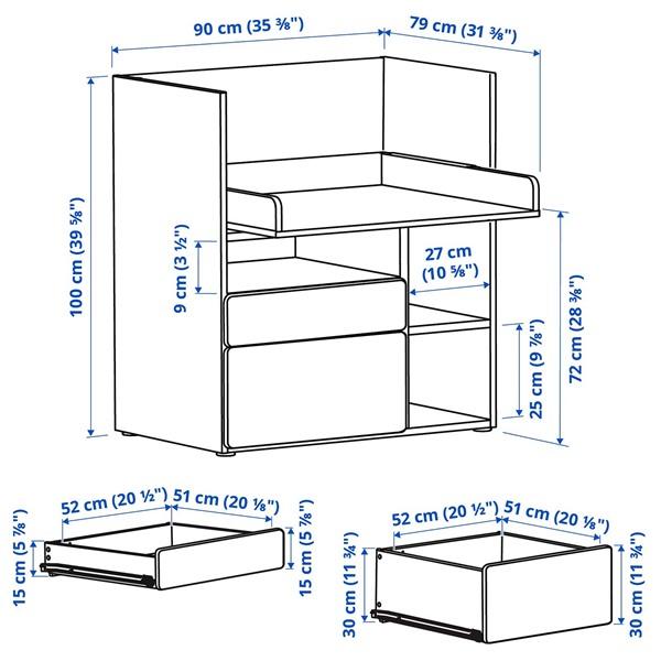 [IKEA/イケア/通販]SMASTAD スモースタード デスク, ホワイト ブルー/引き出し2段付き, 90x79x100 cm[7](19583173) |  | 02