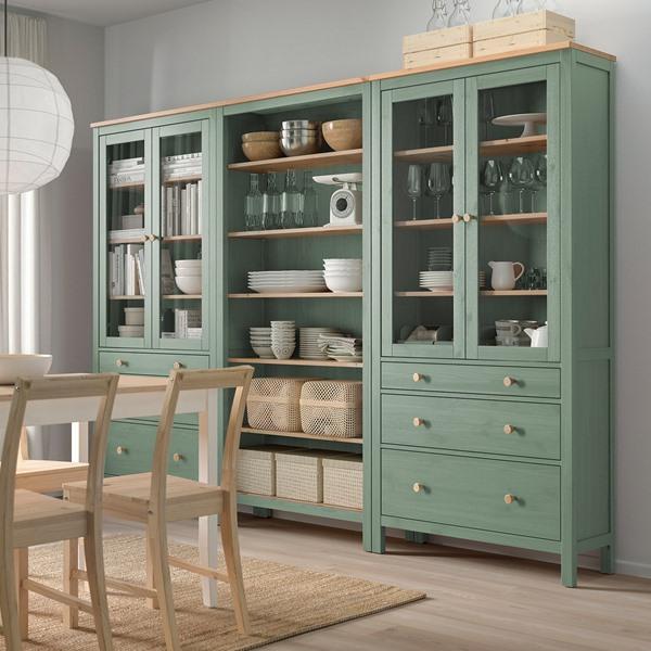[IKEA/イケア/通販]HEMNES ヘムネス収納コンビネーション 扉/引き出し付き, グレーグリーン/ライトブ……[4](19591069) |  | 01