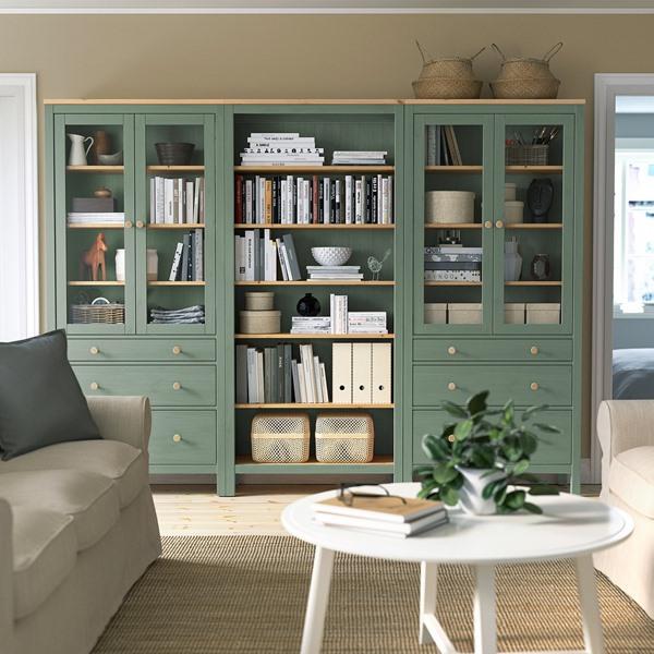 [IKEA/イケア/通販]HEMNES ヘムネス収納コンビネーション 扉/引き出し付き, グレーグリーン/ライトブ……[4](19591069) |  | 02