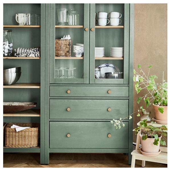 [IKEA/イケア/通販]HEMNES ヘムネス収納コンビネーション 扉/引き出し付き, グレーグリーン/ライトブ……[4](19591069) |  | 03