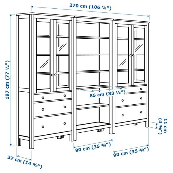 [IKEA/イケア/通販]HEMNES ヘムネス収納コンビネーション 扉/引き出し付き, グレーグリーン/ライトブ……[4](19591069) |  | 06