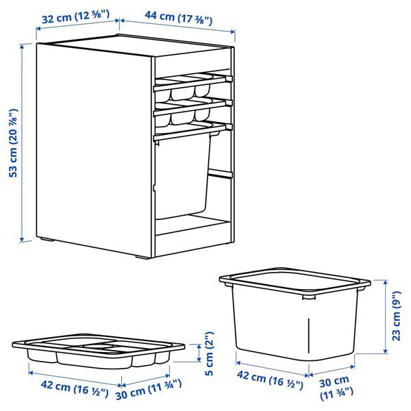 [IKEA/イケア/通販]TROFAST トロファスト 収納コンビネーション ボックス/トレイ付, ライトホワイトステインパイン ホワイト/ライトブルー, 32x44x53 cm[4](1960 |  | 02