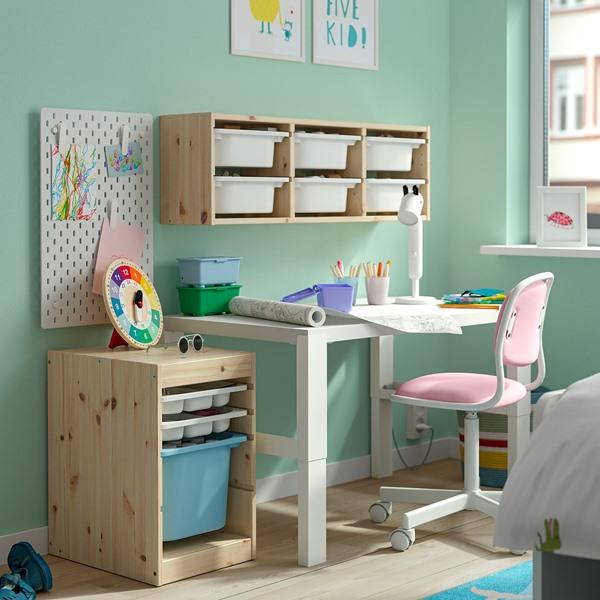 [IKEA/イケア/通販]TROFAST トロファスト 収納コンビネーション ボックス/トレイ付, ライトホワイトステインパイン ホワイト/ライトブルー, 32x44x53 cm[4](1960 |  | 03