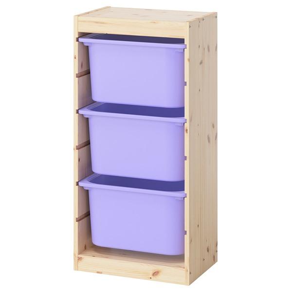 [IKEA/イケア/通販]TROFAST トロファスト 収納コンビネーション, ライトホワイトステインパイン/ライラック, 44x30x91 cm[4](19606706) | 