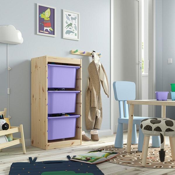[IKEA/イケア/通販]TROFAST トロファスト 収納コンビネーション, ライトホワイトステインパイン/ライラック, 44x30x91 cm[4](19606706) |  | 02