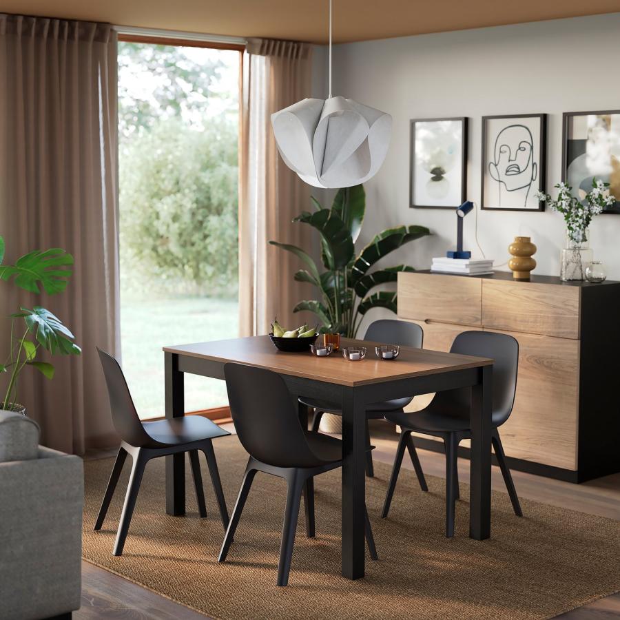 [IKEA/イケア/通販]ALHULT オールフルト / ODGER オドゲル テーブル＆チェア4脚, ブラック/ブラウン/チャコール, 120x80 cm[6](19611576) |  | 01